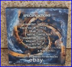 1 Oz. 999 Silver Mexican Libertad Colorized Coin Time Travel Past Germania Mint