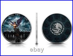 1 Oz Silver Coin 2024 Mexico Libertad Black Hologram Dark Secrets Colorized