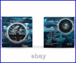 1 Oz Silver Coin 2024 Mexico Libertad Black Hologram Dark Secrets Colorized