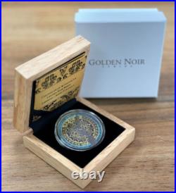1 oz 999 Silver Mexican Libertad Aztec Calendar Colorized & Ruthenium Plated