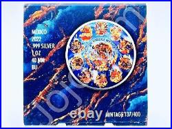1 oz Silver Coin 2022 LIBERTAD Elements Colorized Mexico. 999 Fine Bullion Onza