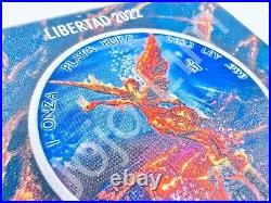 1 oz Silver Coin 2022 LIBERTAD Elements Colorized Mexico. 999 Fine Bullion Onza