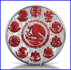1 oz Silver Coin 2024 Mexico Libertad Diamond Dust Fire Edition Mintage 500