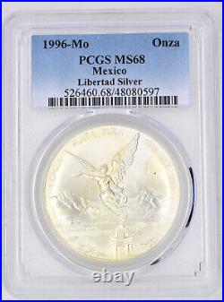 1 oz Silver Mexico Libertad 1996 PCGS MS68 Express Shipping