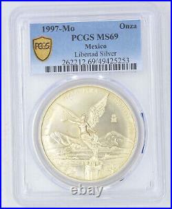 1 oz Silver Mexico Libertad 1997 PCGS MS69 Express Shipping