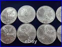 (10) 2011 Mexican Libertad 1 oz. 999 Fine Silver UNC Coins, 10 oz TOTAL