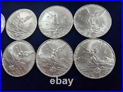 (10) 2011 Mexican Libertad 1 oz. 999 Fine Silver UNC Coins, 10 oz TOTAL