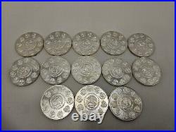 (13) 2010 Mexican Libertad 1 oz. 999 Fine Silver UNC Coins