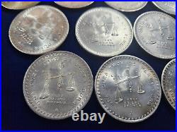 (17) 1980 Casa De Moneda De Mexico 1 oz Silver Coin Una Onza Peso AU/BU 17 oz