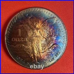 1884-Mo Mexican 1 Onza Libertad Natural Monster Toner WOW Factor