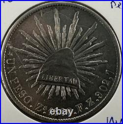 1898-Mo Mexico 1 Peso Libertad Silver Coin BU Uncirculated Cap & Rays 1898-Mo Mexico 1 Peso Libertad Silver Coin BU Uncirculated Cap & Rays