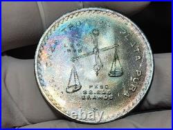 1980 Mexico 1 oz. 925 Silver Libertad Una Onza Mexican Uncirculated TONING UNC