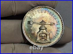 1980 Mexico 1 oz. 925 Silver Libertad Una Onza Mexican Uncirculated TONING UNC