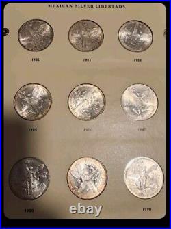 1982-2023 Mexico Libertad 1oz. 999 Fine Silver Coins Complete Set, Dansco Album