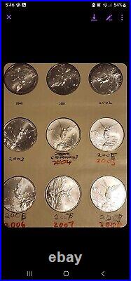 1982-2023 Mexico Libertad 1oz. 999 Fine Silver Coins Complete Set, Dansco Album