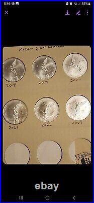 1982-2023 Mexico Libertad 1oz. 999 Fine Silver Coins Complete Set, Dansco Album