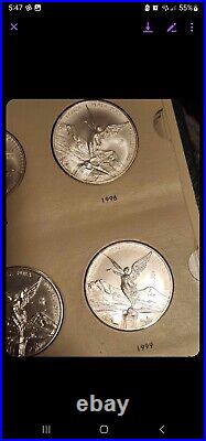 1982-2023 Mexico Libertad 1oz. 999 Fine Silver Coins Complete Set, Dansco Album