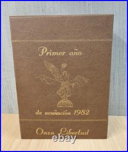 1982 MEXICAN LIBERTAD ONZA SILVER 1oz, 2.9 0z BRONZE BAR BOX & COA