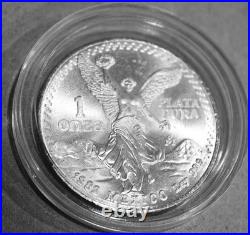 1982 MEXICO 1oz SILVER FIRST YEAR LIBERTAD BRILLIANT UNCIRCULATED QUALITY