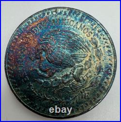 1982 Mexican Libertad Onza Toned 1 oz Silver Coin Great Toning Rainbow