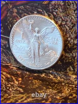 1982 Mexico 1 Onza Plata Pura Silver Libertad Coin Winged Victory 1oz. 999