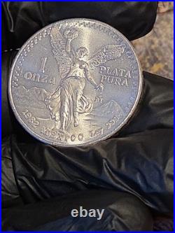 1982 Mexico 1 Onza Plata Pura Silver Libertad Coin Winged Victory 1oz. 999