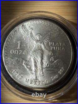 1982 Mexico 1 Onza Silver Libertad. 999 Fine BU First Year