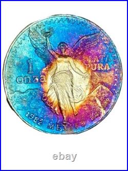 1982' Mexico 1 oz Silver Libertad BU Monster toned Rainbow 1982' Mexico 1 oz Silver Libertad BU Monster toned Rainbow