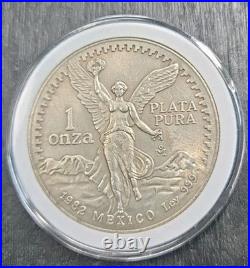 1982 Mexico Libertad Onza Pura Plata 1 oz. 999 Silver Coin
