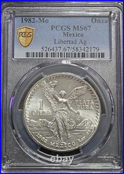 1982-Mo Mexico Onza 1 Oz Libertad PCGS MS67