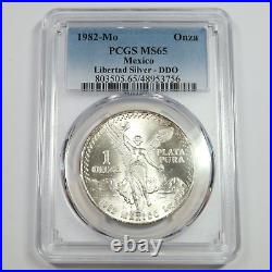 1982 Mo PCGS MS65 MEXICO 1 oz Silver Libertad Onza #47731A