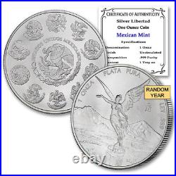 1982 Present (Random Year) 1 Oz Mexican Silver Libertad Coin Brilliant Uncircu 1982 Present (Random Year) 1 Oz Mexican Silver Libertad Coin Brilliant Uncircu