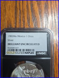 1983 1 oz. 999 Silver Onza Mexico Libertad NGC Brilliant Uncirculated TONER