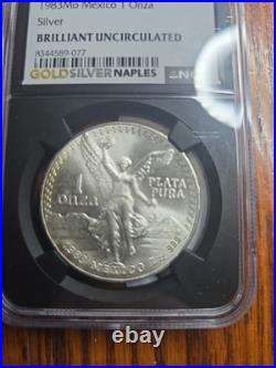 1983 1 oz. 999 Silver Onza Mexico Libertad NGC Brilliant Uncirculated TONER
