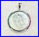 1983-Mexico-Libertad-1-oz-999-Silver-Coin-Plata-Pura-and-Bezel-With-Flag-Colors-01-pc