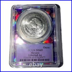 1983-Mo 1 Onza LIBERTAD NGC MS65 Mexico 1oz. 999 Silver Coin Round