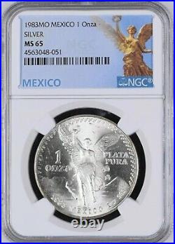 1983-Mo 1 Oz Silver MEXICAN LIBERTAD NGC MS65 Coin