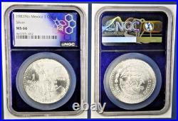 1983 Mo Mexico 1 Silver Libertad. NGC Graded MS 66. PURPLE CORE! #304