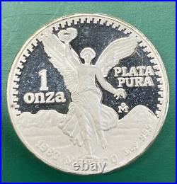 1983 Mo Silver Mexico (998 Minted) Proof 1 Onza Libertad