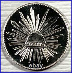 1984 1 Onza Viva Mexico Cap and Rays Vintage Silver Proof Round World Wide Mint