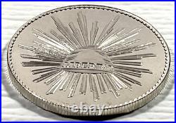 1984 1 Onza Viva Mexico Cap and Rays Vintage Silver Proof Round World Wide Mint