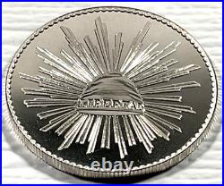 1984 1 Onza Viva Mexico Cap and Rays Vintage Silver Proof Round World Wide Mint