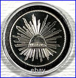 1984 1 Onza Viva Mexico Cap and Rays Vintage Silver Proof Round World Wide Mint