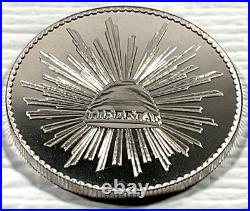 1984 1 Onza Viva Mexico Cap and Rays Vintage Silver Proof Round World Wide Mint