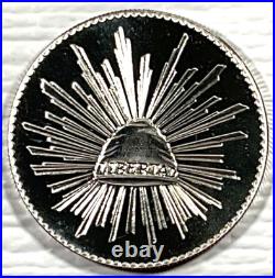1984 1 Onza Viva Mexico Cap and Rays Vintage Silver Proof Round World Wide Mint