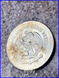 1984 1 Oz 999 Fine SILVER MEXICO Libertad Pura Plata UNC Coin Toned