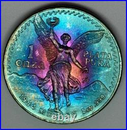 1984 Mexican Libertad Silver 1 Onza Monster Natural Toner-Low Mint @ 1 Million