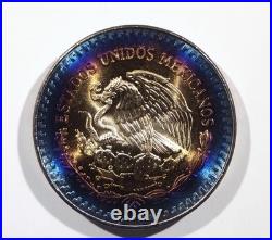 1984 Mexico Libertad Silver 1 Ounce Silver Rainbow Bullseye MONSTER TONED TONER