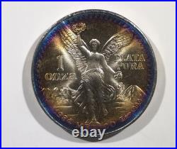 1984 Mexico Libertad Silver 1 Ounce Silver Rainbow Bullseye MONSTER TONED TONER