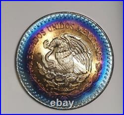 1984 Mexico Libertad Silver 1 Ounce Silver Rainbow Bullseye MONSTER TONED TONER